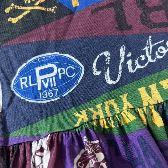 RALPH LAUREN POLO Girls Dress size 6 Varsity Pennant Spirit Flag Football Skull - Picture 4 of 12